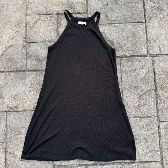 Madewell Ribbed Cutaway Crewneck Dress Cover Up Black Medium - Picture 1 of 8